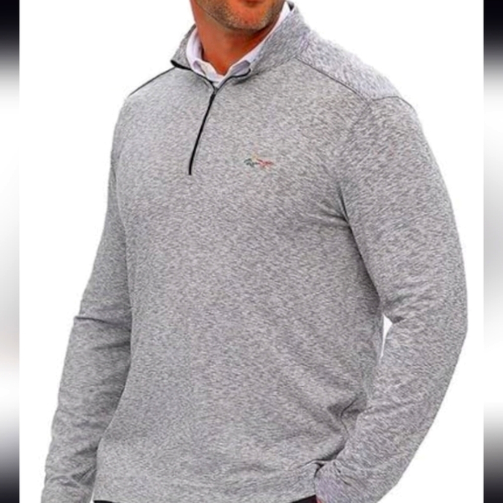 Greg Norman Heather Gray quarter Zip Pullover. Fleece Lined. Size Medium.